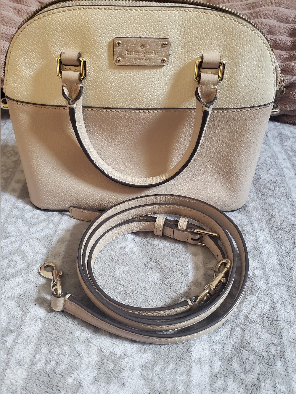 Kate Spade Grove Street Mini Carli Two-Tone Leather Satchel / Crossbody